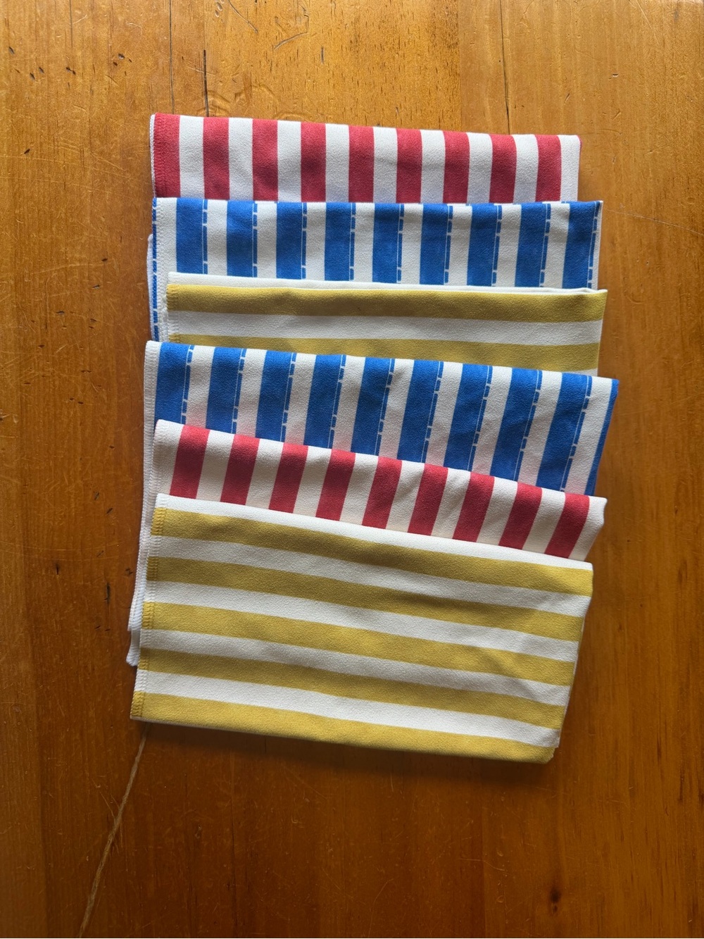 Geometry Striped Napkin Set - Red, Blue, Yellow Stripes
